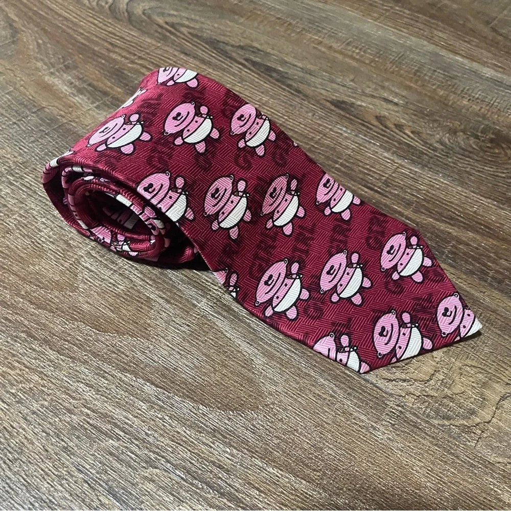 IT'S A GIRL-MARCOART Silk Tie Pink/Red RALPH MARLIN gender reveal,‎ announcement